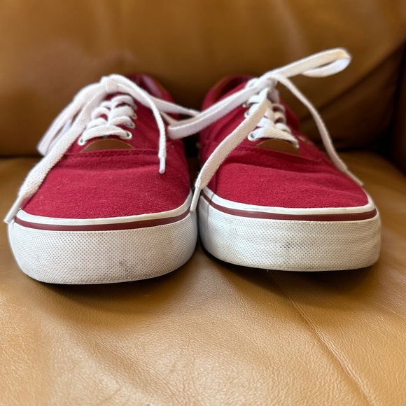 Men’s Polo Ralph Lauren Thorton Sz 11 D Burgundy Herringbone Brown Leather - Picture 3 of 11